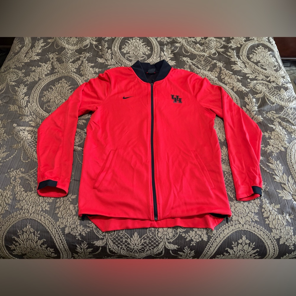 U of H Cougars Men's Basketball Warm-Up Zip-Up Hoodie Size L Great Condition!